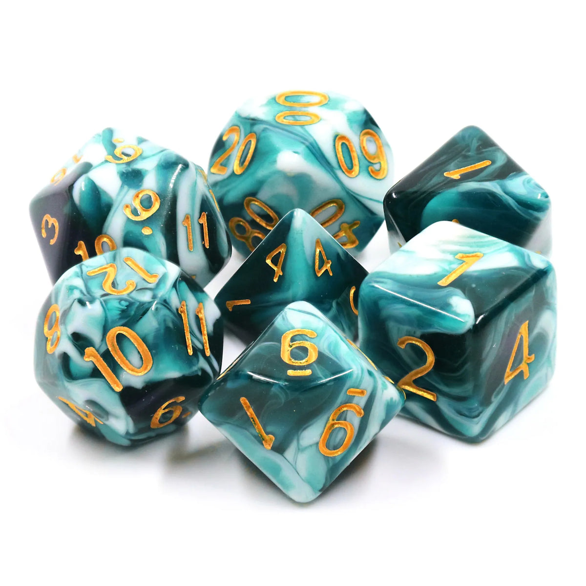 Set of 7 Dice in Box – BlueInk