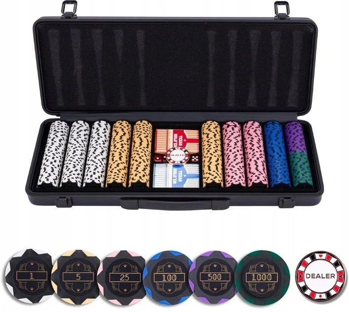 Poker set in black case, 500 chips without value (14 grams) / PU 1