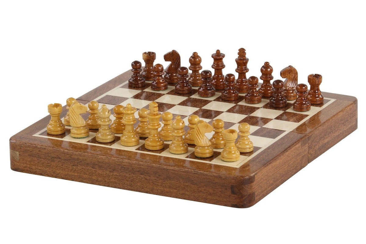 Brain Games LV 7" (18cm) Magnetic Chess Set Acacia solid wood