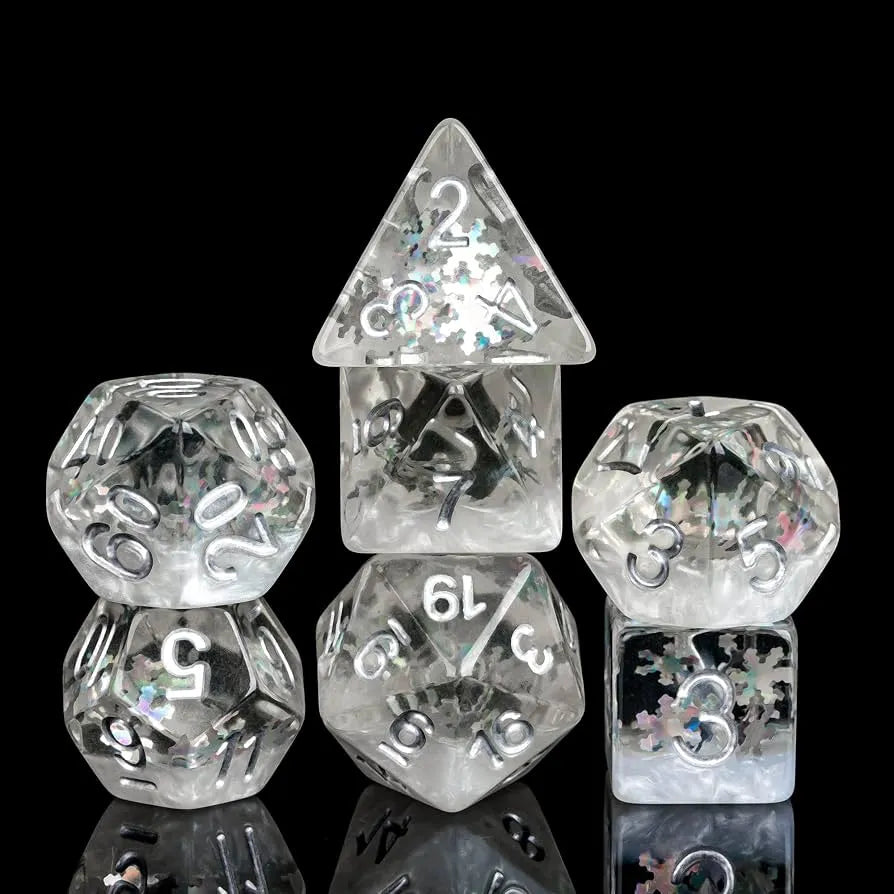 Set of 7 Resin Dice – Insert Range – Boxed – Winter