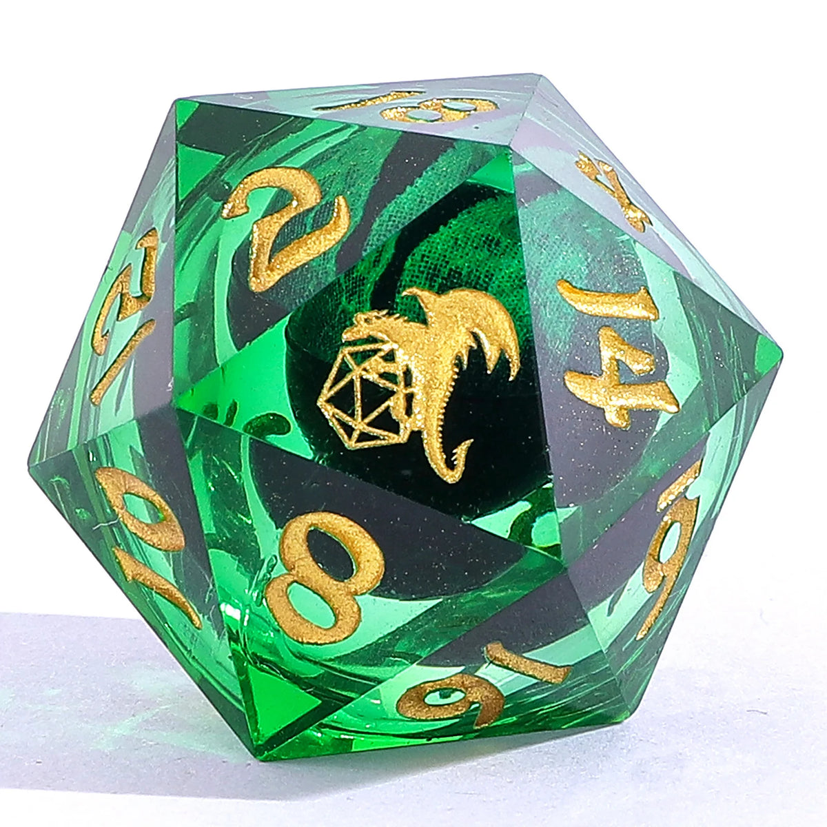 Always Watching Dragons Eye Sharp Edge Resin Dice Set Green (7)