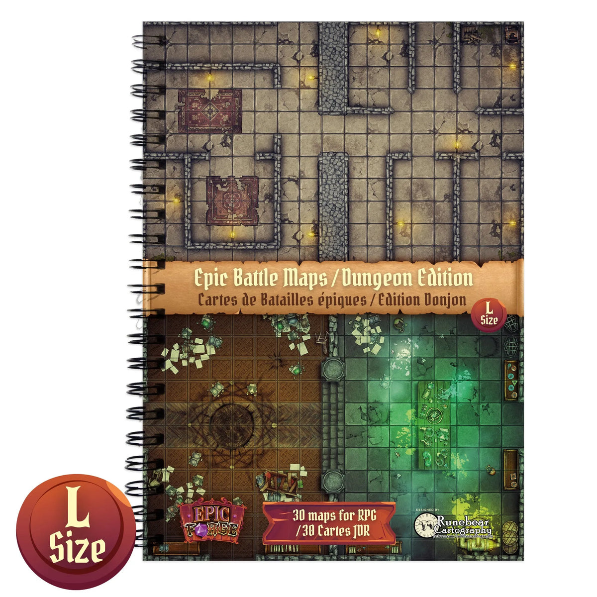 Battlemaps Book: Dungeons (297x218 mm) L Size - A4 - Hardcover
