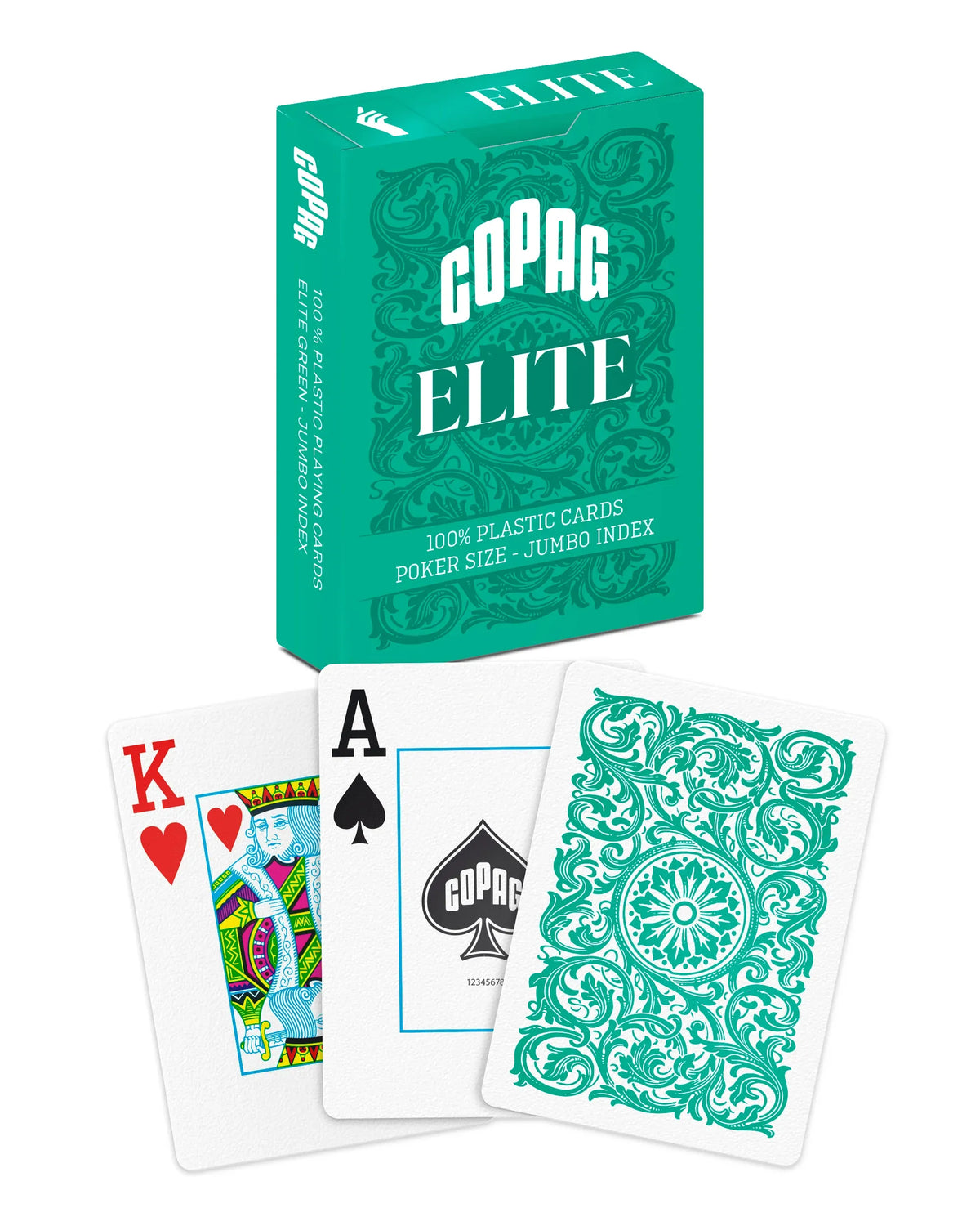 Brain Games LV COPAG 1546 ELITE 100% PLASTIC PLAYING CARDS GREEN