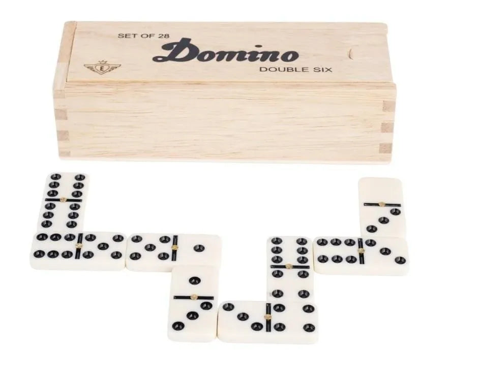 Brain Games LV Domino double 6 small - 28 stones - with spinners / PU