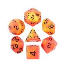 Set of 7 Dice in Box – Feu phosphorescent