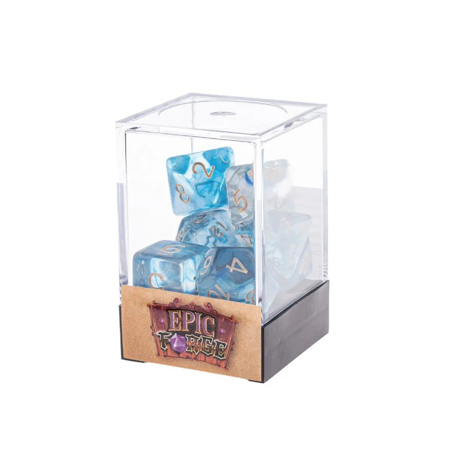 Set of 7 Multi-Format Dice – Under the Sea Crystal Box