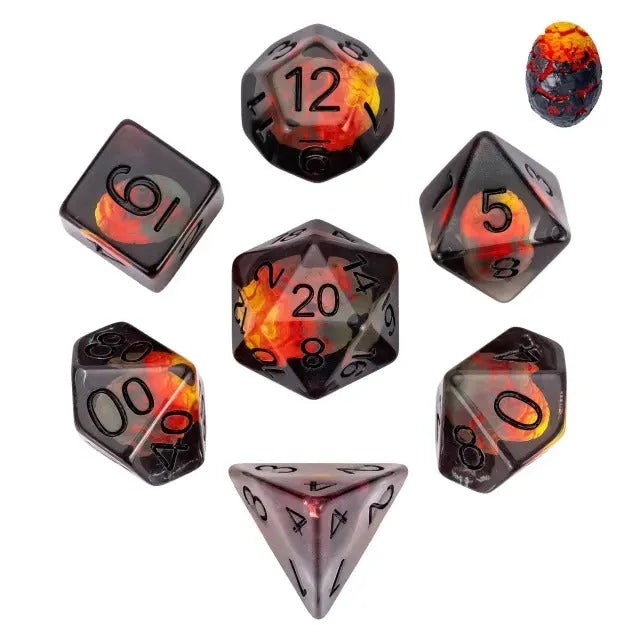 Set of 7 Resin Dice – Insert Range – in Box – The Last Dinosaur Egg
