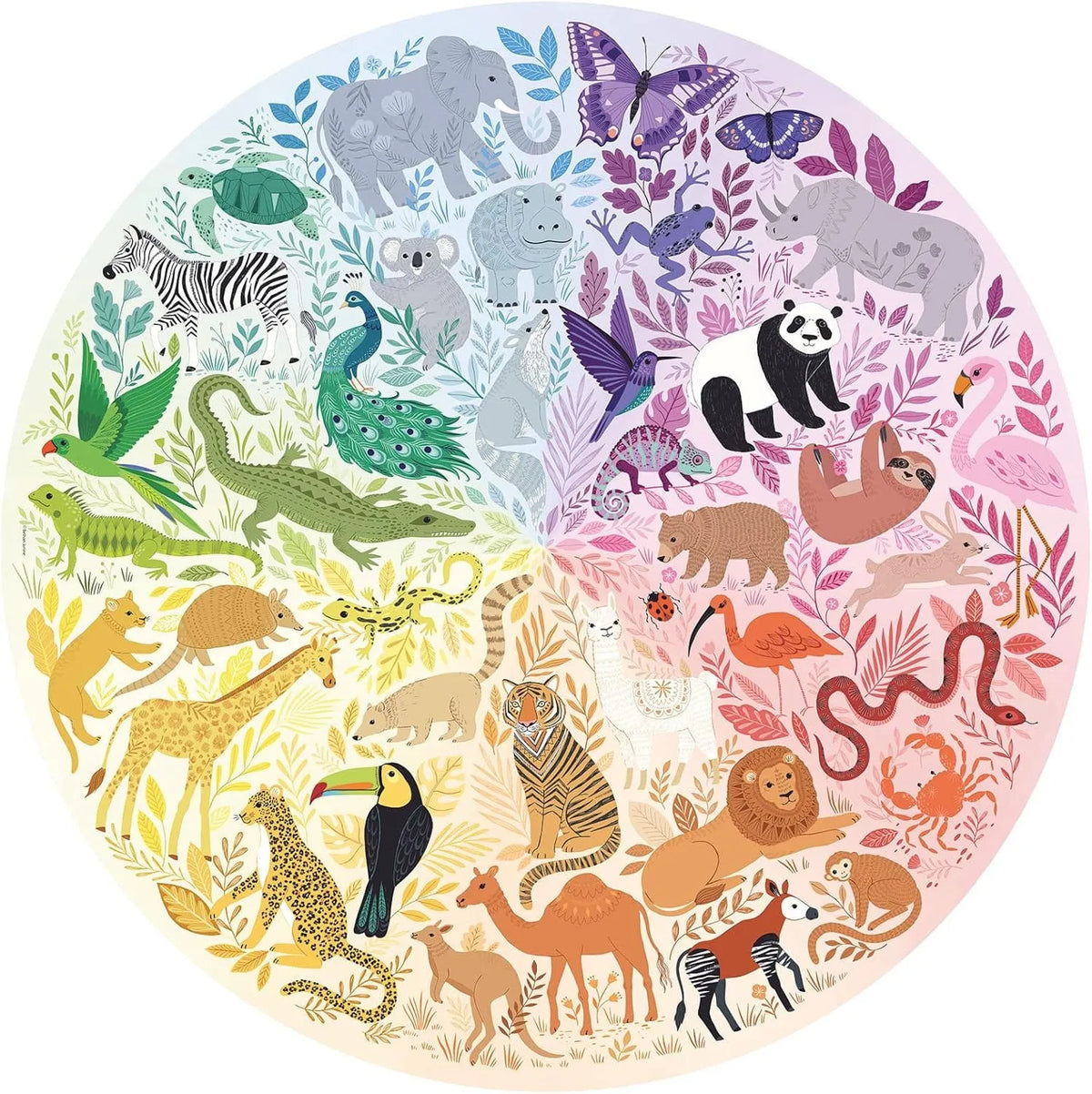 Brain Games LV Puzzle 500 Circle of Colours Animals