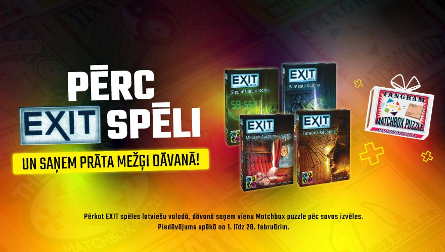 Pērc "EXIT" spēles un saņem dāvanu!