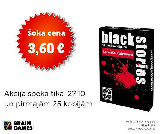 Black Stories Latviski par īpašu cenu!-Brain Games LV