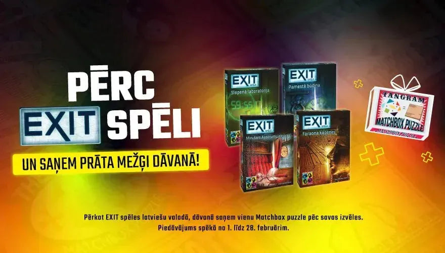 Pērc "EXIT" spēles un saņem dāvanu!-Brain Games LV