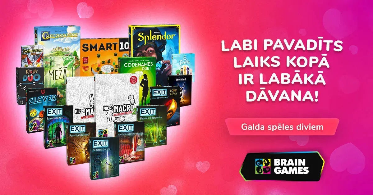 Romantisks Valentīna dienas vakars: kuru galda spēli izvēlēties?-Brain Games LV