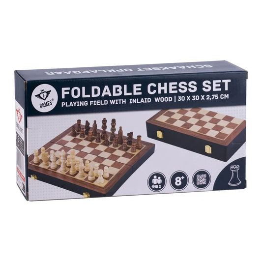 Chess set wood folding ash wood 30 x 30 x 2.75 cm / PU 20