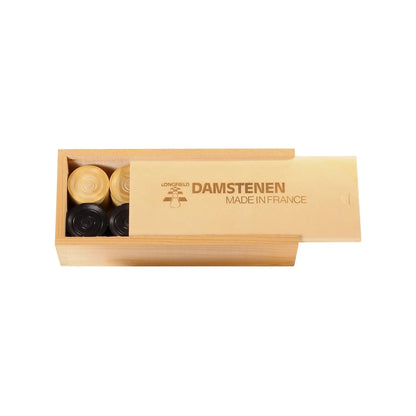 Checkers 32 mm in wooden chest. / MOQ 1