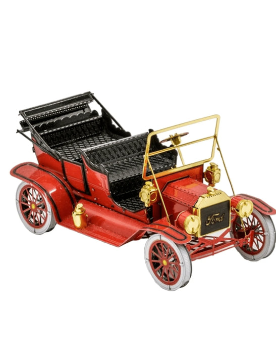 Brain Games LV Mēroga modelis 1908 Ford Model T, Red/Gold, metāla konstruktors