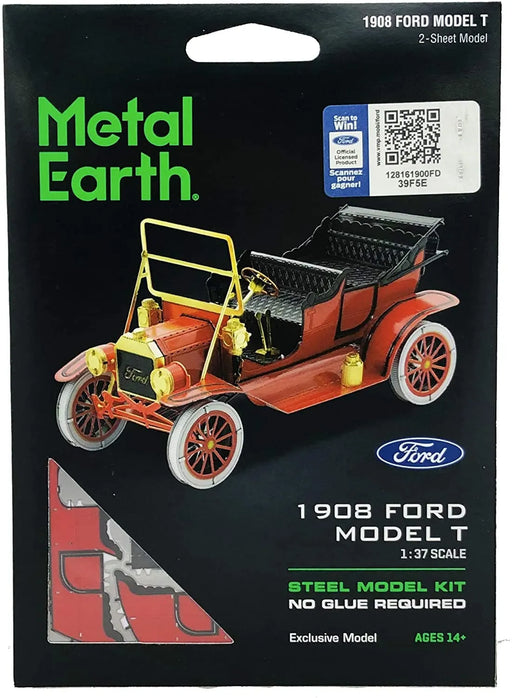 Brain Games LV Mēroga modelis 1908 Ford Model T, Red/Gold, metāla konstruktors
