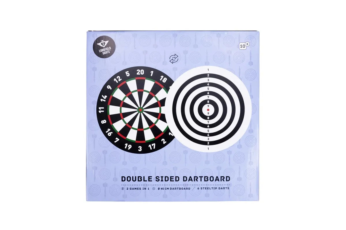 Dartboard flocked with 6 darts, thickness 2.5 cm / PU 6