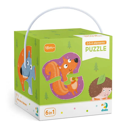 Puzzle 2-3-4 Elements Forest animals