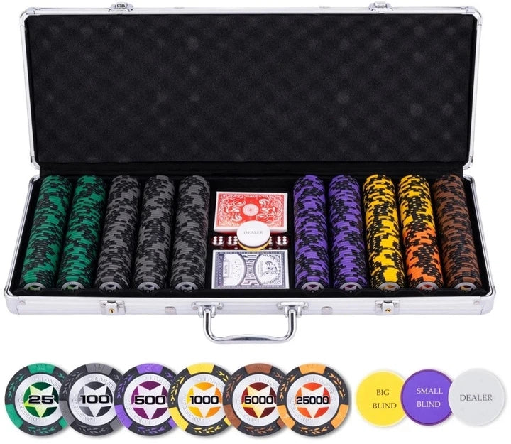 Poker set in a silver case, 500 high-stake chips (14 grams) / PC 1