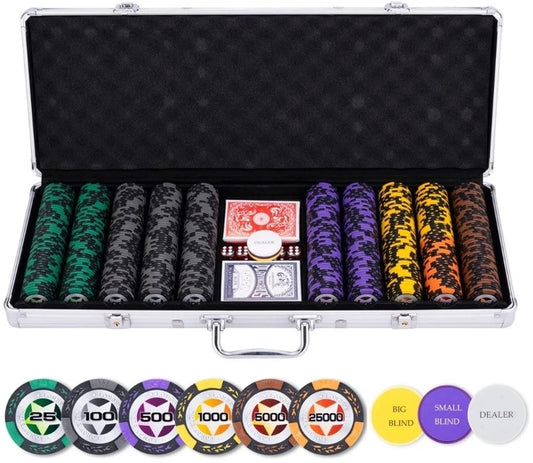 Poker set in a silver case, 500 high-stake chips (14 grams) / PC 1