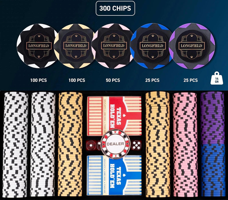 Poker set in black case 300 chips