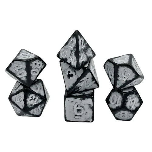 Dice Set Ancient Dark Knight: White (7)