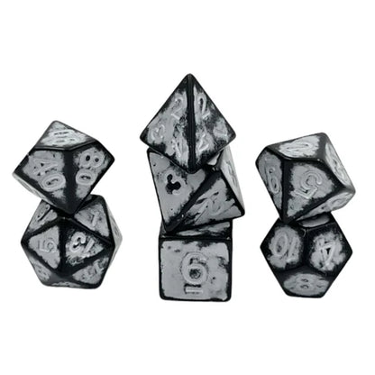 Dice Set Ancient Dark Knight: White (7)