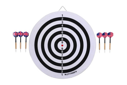 Dartboard flocked with 6 darts, thickness 2.5 cm / PU 6