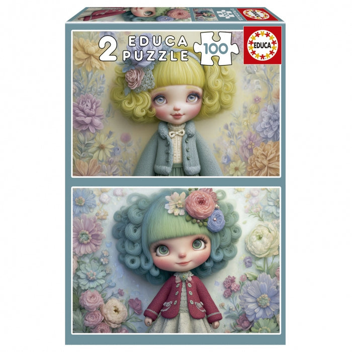 Puzles 2X100 CHICAS FLORALES