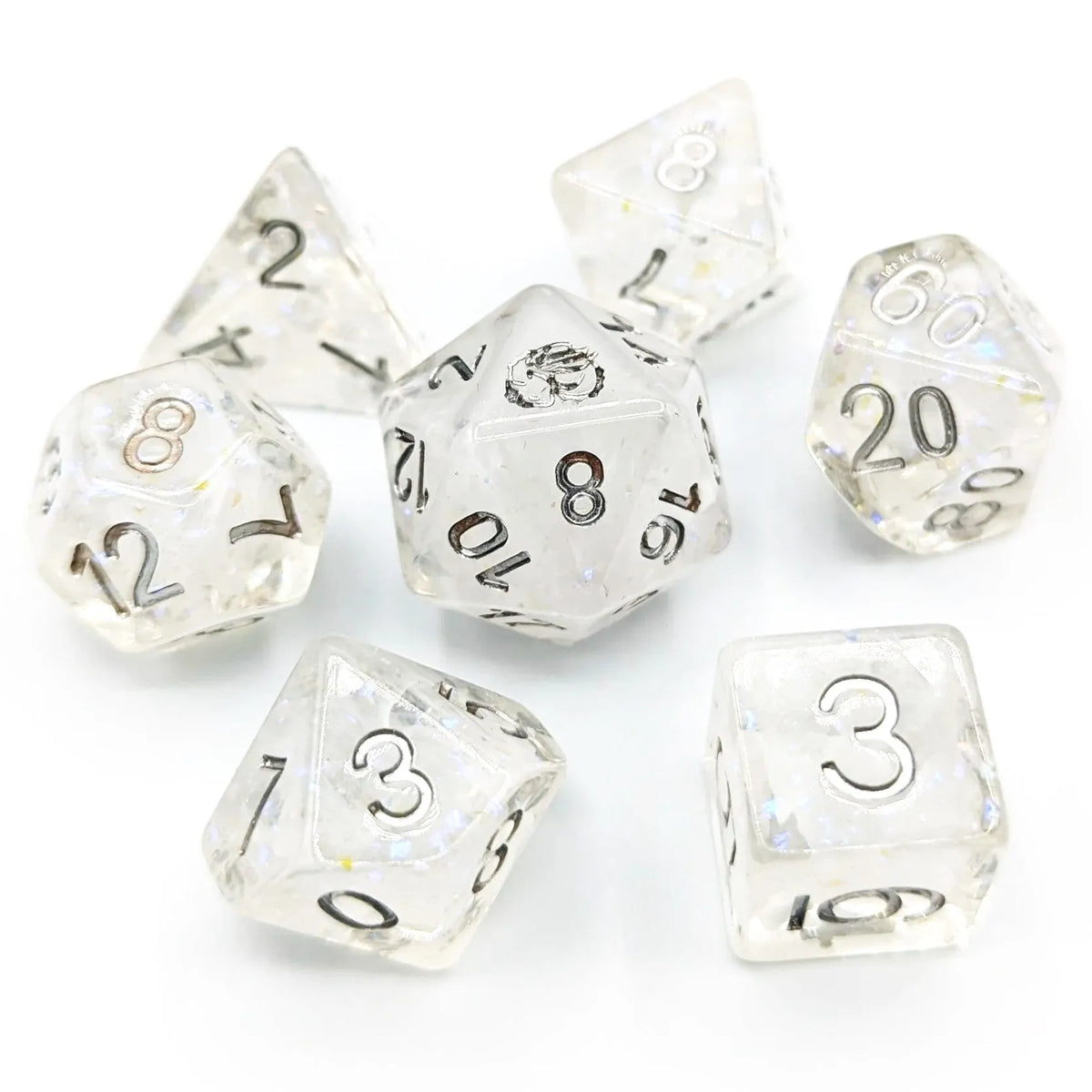 Set of 7 Resin Dice – Insert Range – Boxed – Winter