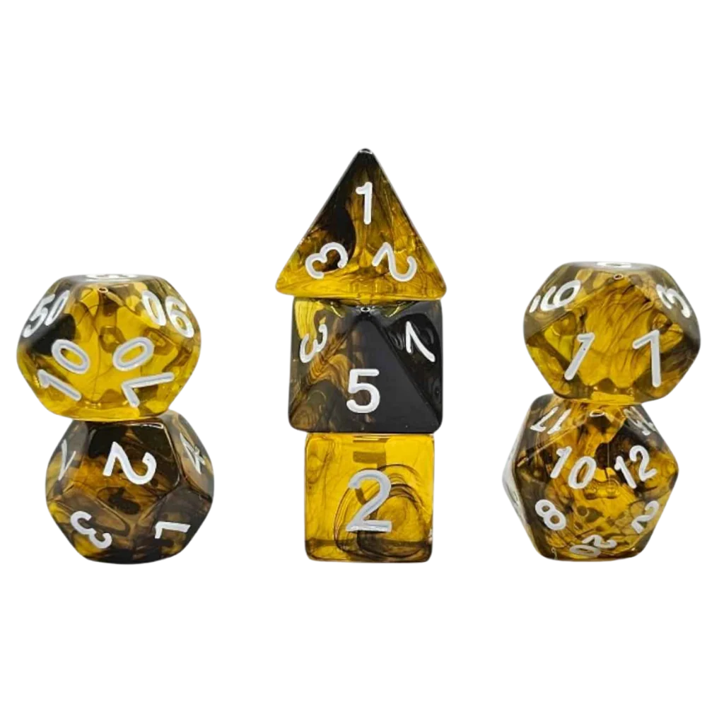 Würfelset Transparent: Bumblebee (7)