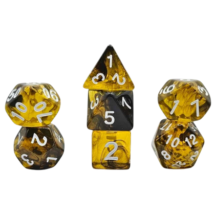 Würfelset Transparent: Bumblebee (7)