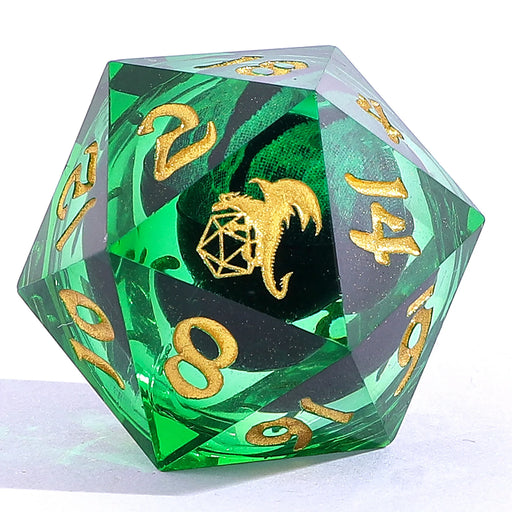 Always Watching Dragons Eye Sharp Edge Resin Dice Set Green (7)