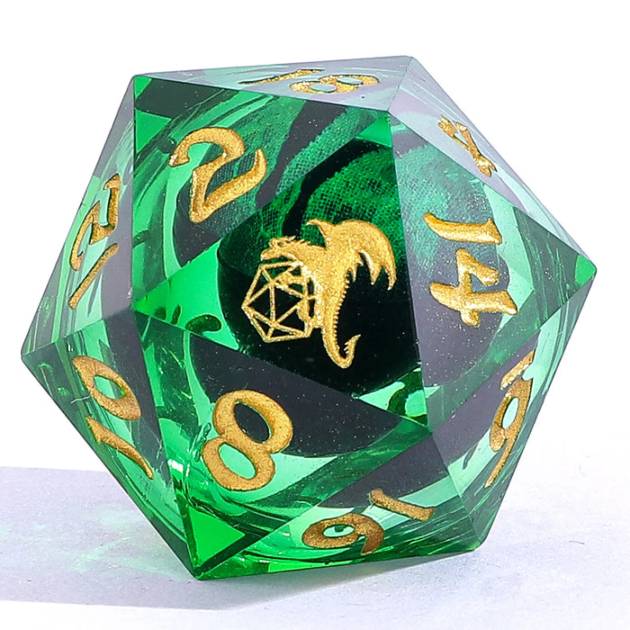 Always Watching Dragons Eye Sharp Edge Resin Dice Set Green (7)