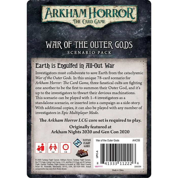Brain Games LV galda spēles Arkham Horror Card game War of The Outer Gods