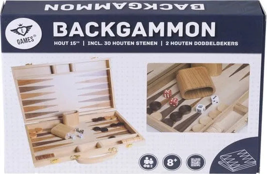 Brain Games LV Backgammon 15, wood inlaid