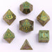 Brain Games LV Bard Solid Metal RPG Dice Set Glitter Green w/Gold (7)