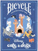 Bicycle Disney Cats and Dogs spēļu kārtis zilā kastītē ar multfilmu varoņu ilustrācijām un klasisku dizainu.
