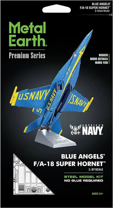 Brain Games LV Mēroga modelis Blue Angels F/A-18 Super Hornet, Premium Series metāla konstruktors