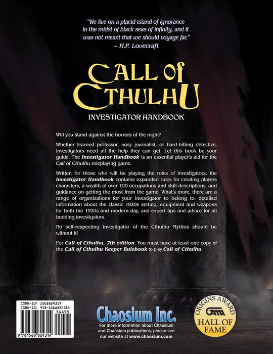 n/a galda spēles Call of Cthulhu RPG Investigator Handbook