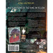 Call of Cthulhu lomu spēles grāmatas aizmugurējais vāks ar tumšu, sirreālu ilustrāciju, tekstu un svītrkodu.