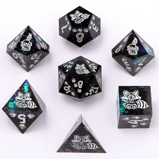 Captured Magic Sharp Edge Resin Dice Set Raccoon's Reward