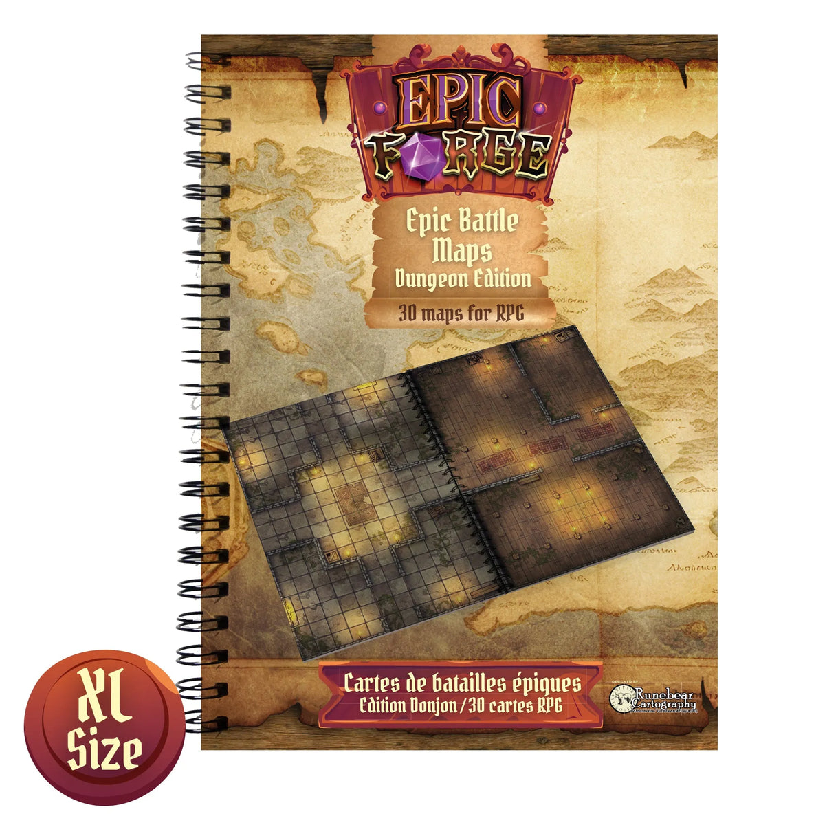 Battlemaps Book : Dungeons (305x420 mm) XL Size - A3- Hardcover