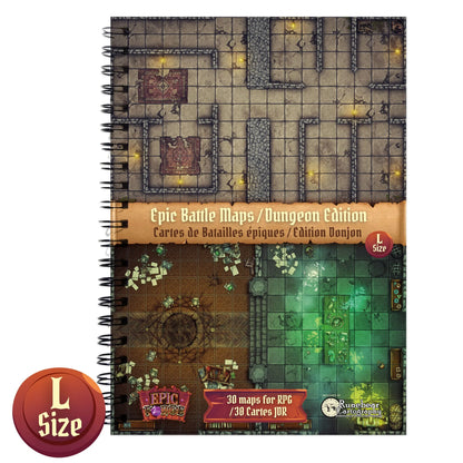 Battlemaps Book: Dungeons (297x218 mm) L Size - A4 - Hardcover