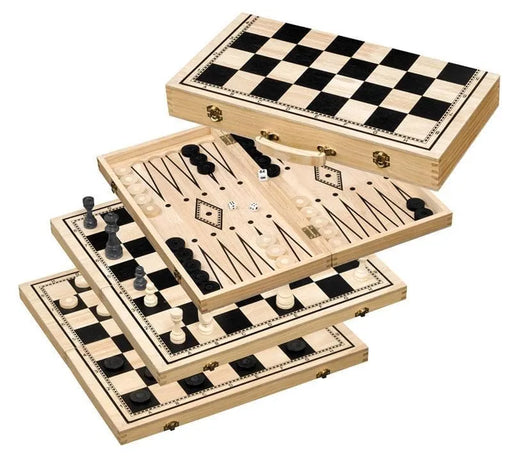 Brain-Games.lv galda spēles Chess-Backgammon-Checkers Set, 50 mm field