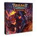 Clank! Catacombs: Underworld galda spēles kaste ar ugunīgu pazemes briesmoni un zagļiem tumšā, fantāzijas stila ilustrācijā.