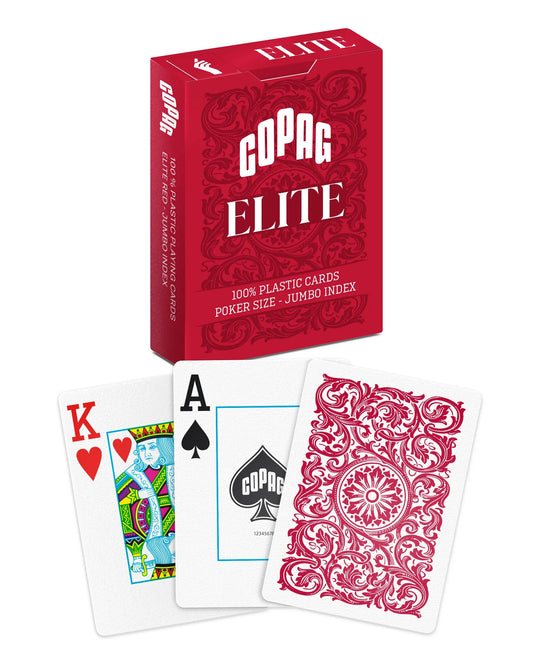Brain Games LV COPAG 1546 ELITE 100% PLASTIC PLAYING CARDS  RED