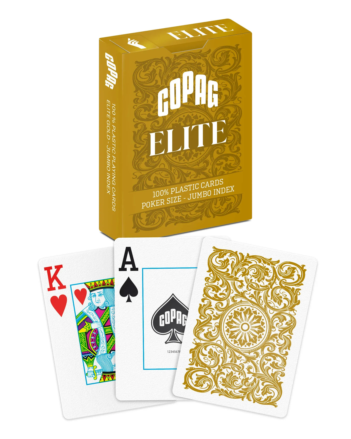 Brain Games LV COPAG 1546 ELITE GOLD 100% PLASTIC PLAYING CARDS