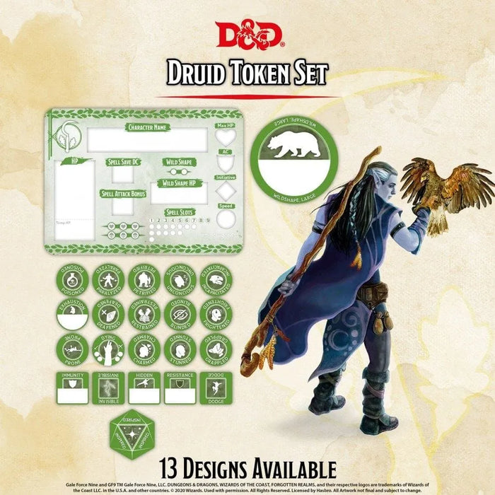 n/a galda spēles D&D 5th Druid Token Set (Board & 23)