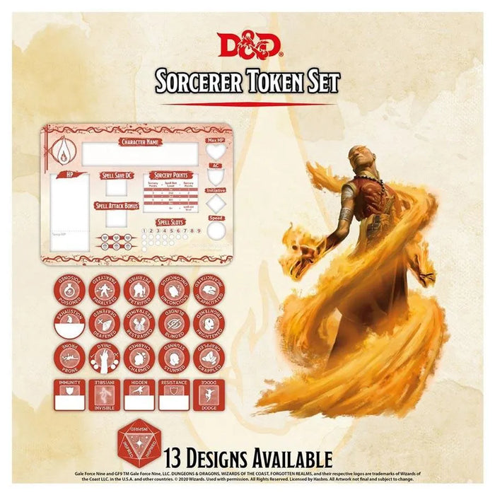 n/a galda spēles D&D 5th Sorcerer Token Set (Board & 22)